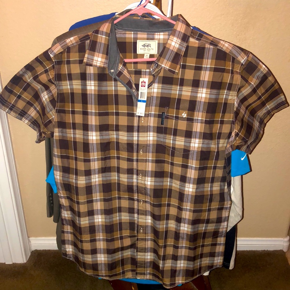 Ecko Unlimited Button Down S/S Short Sleeve Shirt XL NEW NWT Vintage Streetwear